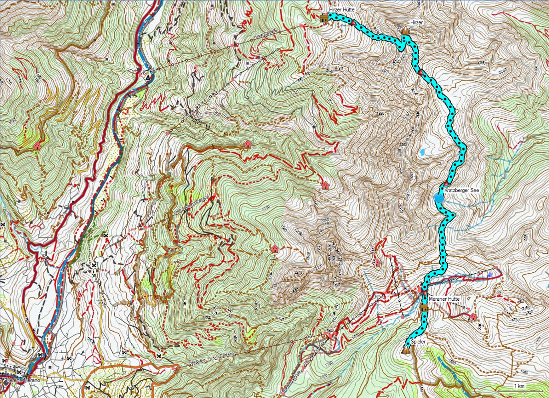 E5 Oberstdorf Meran Karte